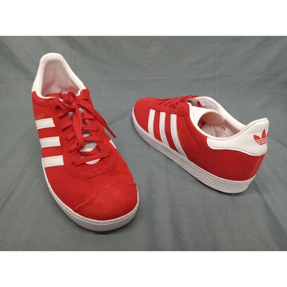 Adidas Gazelle J Sneakers Suede Red White Boys Size 6.5 NEW NO BOX! - Picture 1 of 10